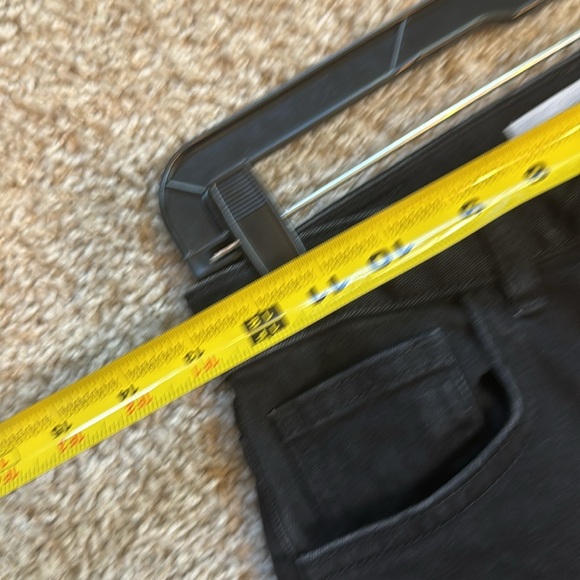 NWT Subdued Black Crop Flare Button Fly Raw Hem Front and Pocket White F… - Picture 10 of 10